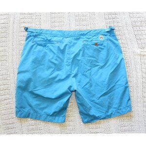 Psycho Bunny Men's Classic Bermuda Shorts Size 40 Blue Adjustable Waist cotton
